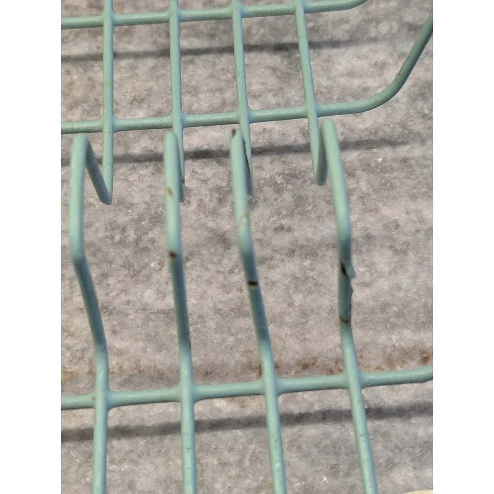 Vintage Rubbermaid Aqua Turquoise Dish Drainer Rack 14x12 Utensil Holder Retro